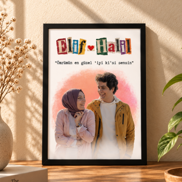 Sıla & Cemilhan (1) sevgiliye hediye kişiye özel çift tablosu