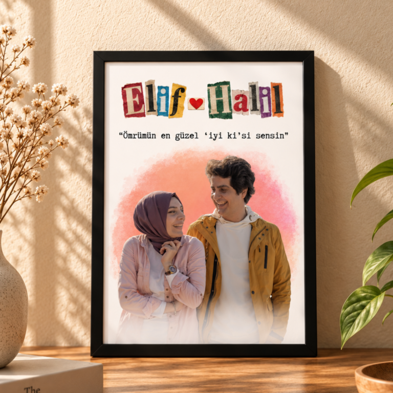 Sevgiliye Hediye Kişiye Özel Çift Tablosu