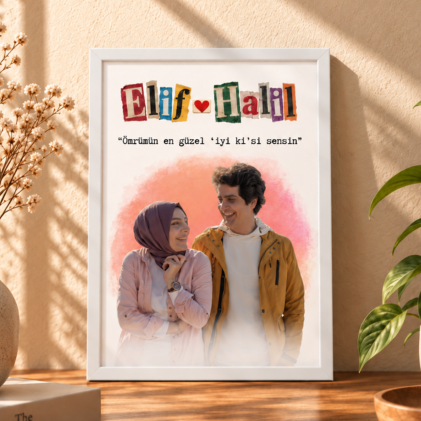 Sıla & Cemilhan kişiye özel fotoğraflı sevgili tablosu